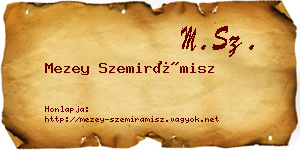 Mezey Szemirámisz névjegykártya